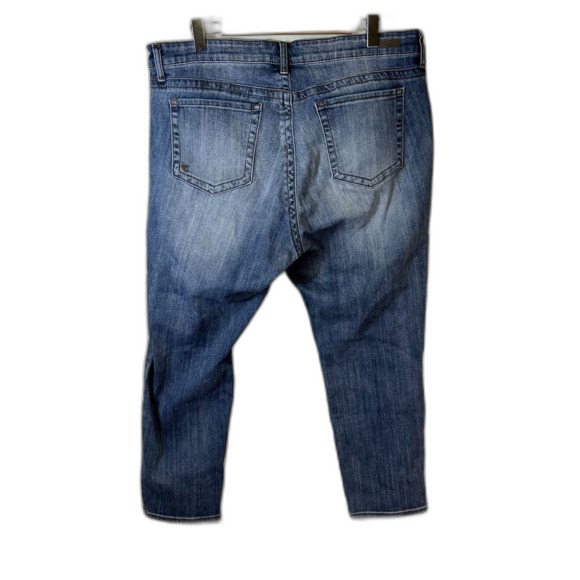 Kut From The Kloth Blue Medium Wash Mid-Rise Straight Leg Cropped Jeans Size 16W - Picture 6 of 13